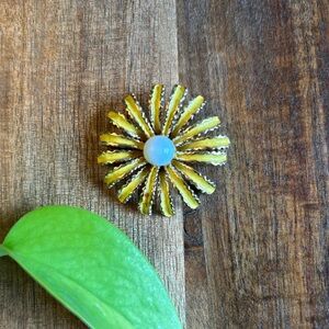 Vintage Yellow Flower Brooch